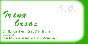 irina orsos business card